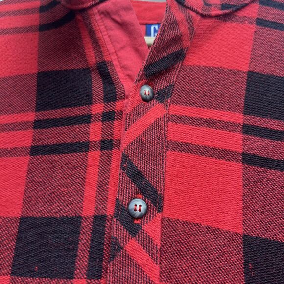 VTG 90s GAP Plaid Henley Pocket Oversized Longsleeve T-Shirt Medium Grunge Skate - Picture 6 of 12